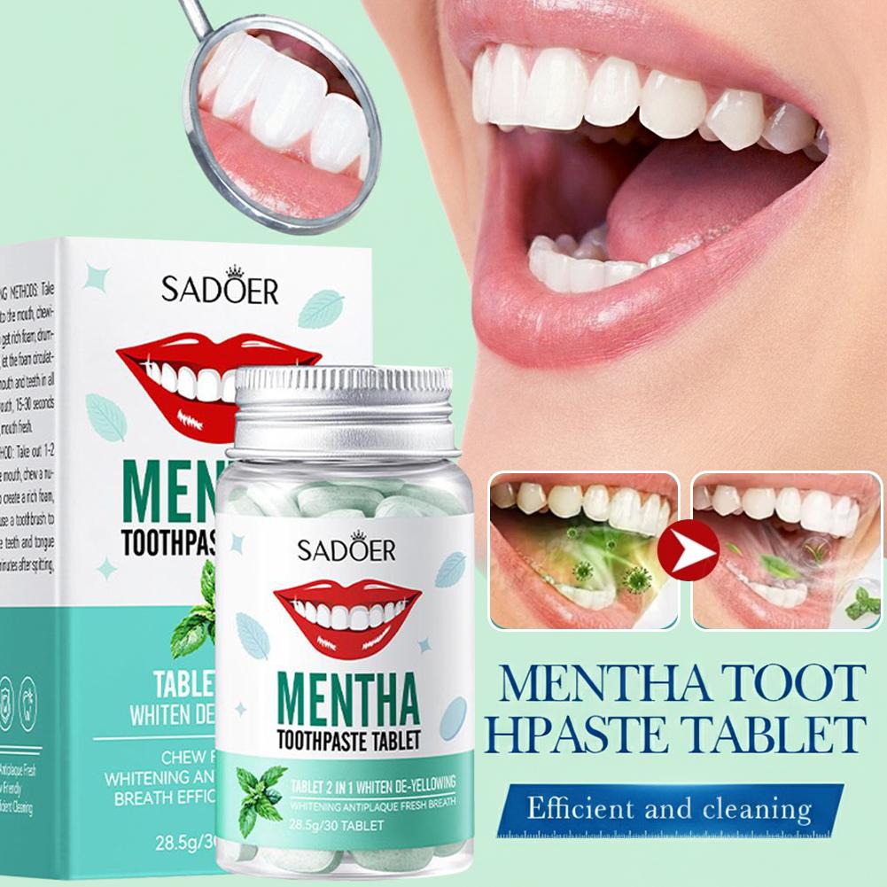 Teeth Whitening Cream - 30Pcs Solid Toothpaste Tablets Teeth Whitening