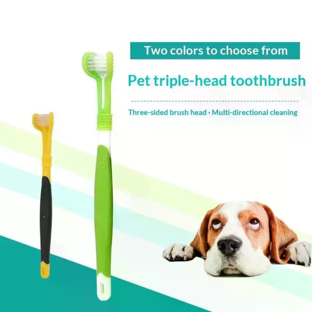 3 Sided Pet Toothbrush Dog Cat - Teeth Whitening Mouthwash 评论和价格