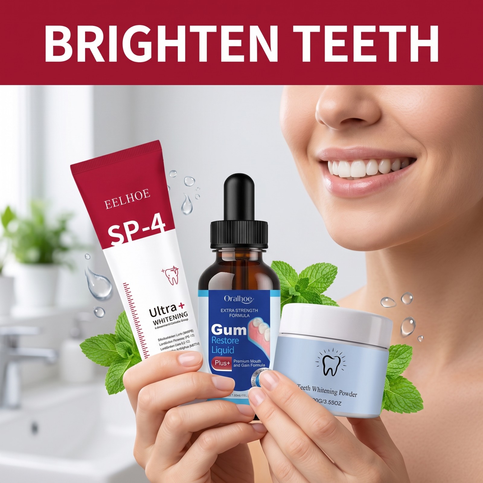 Oral Care Combo Set Whitening  - Teeth Whitening Powder 评论和价格