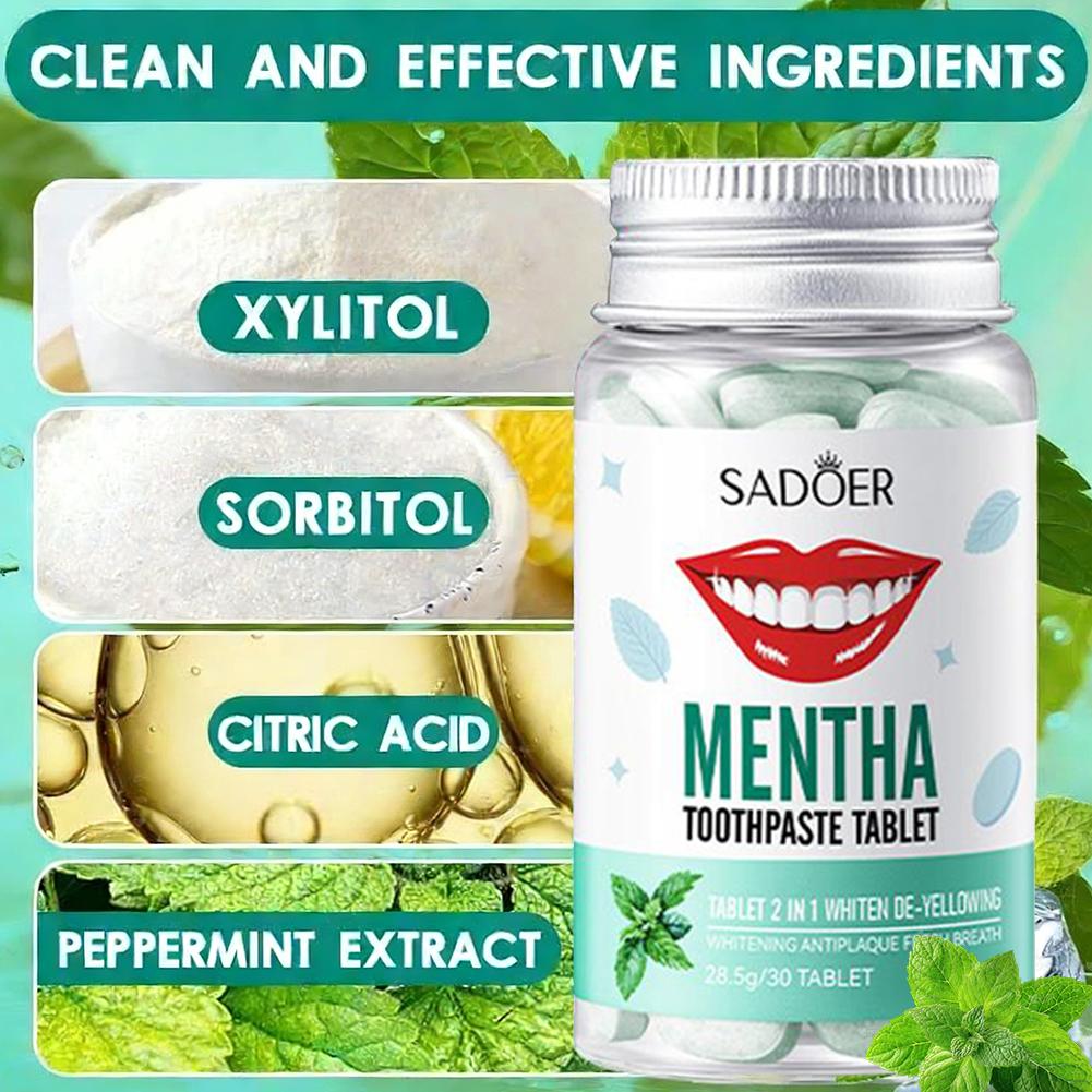 30Pcs Solid Toothpaste Tablets - Teeth Whitening Cream 评论和价格