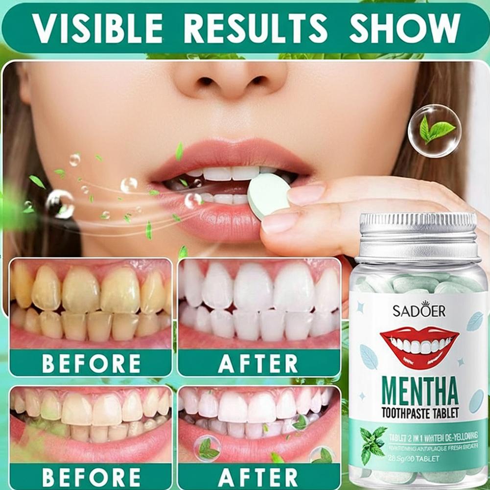 30Pcs Solid Toothpaste Tablets - Teeth Whitening Cream 评论和价格