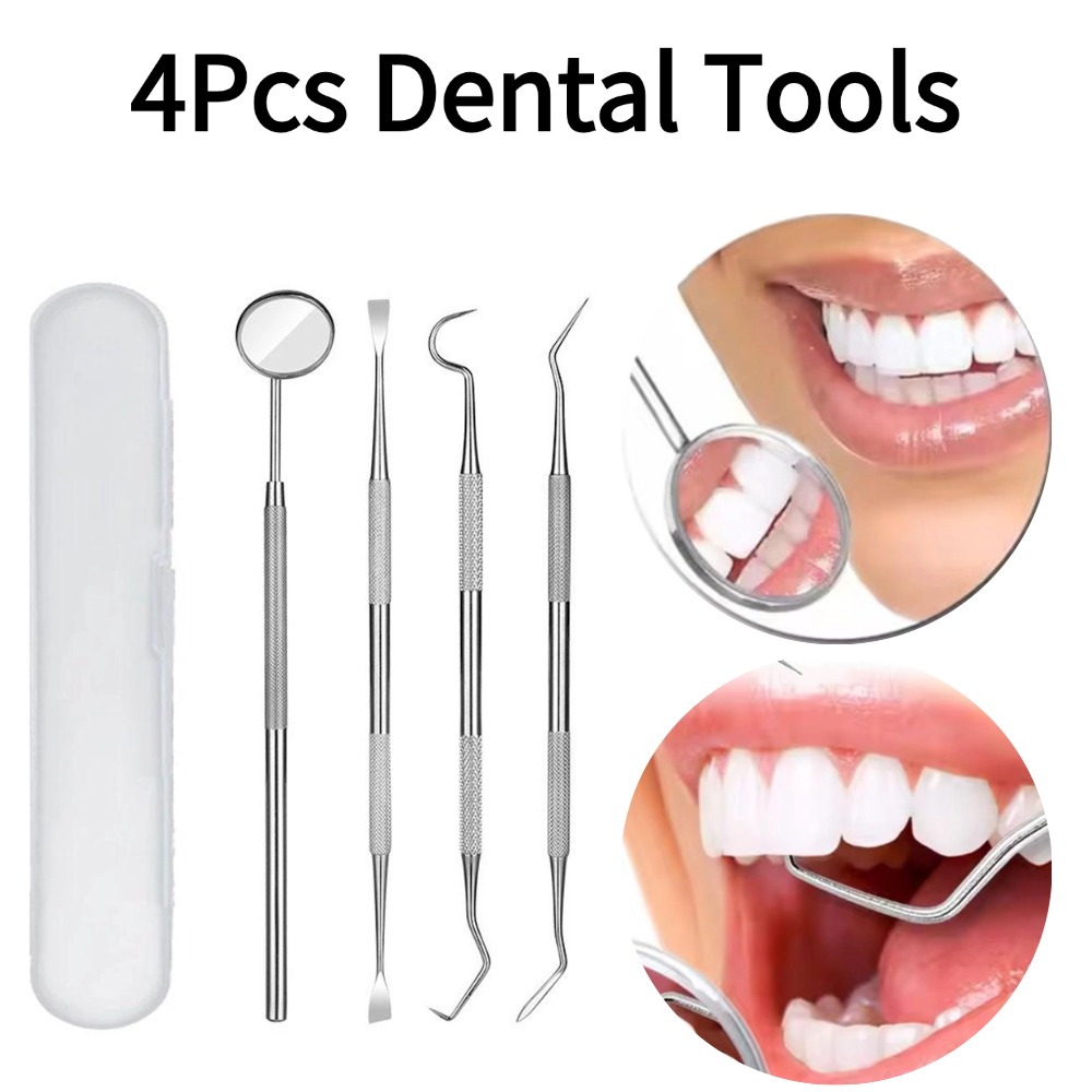 4PCS Oral Care Tool Kit Stainl - Teeth Whitening Mouthwash 评论和价格