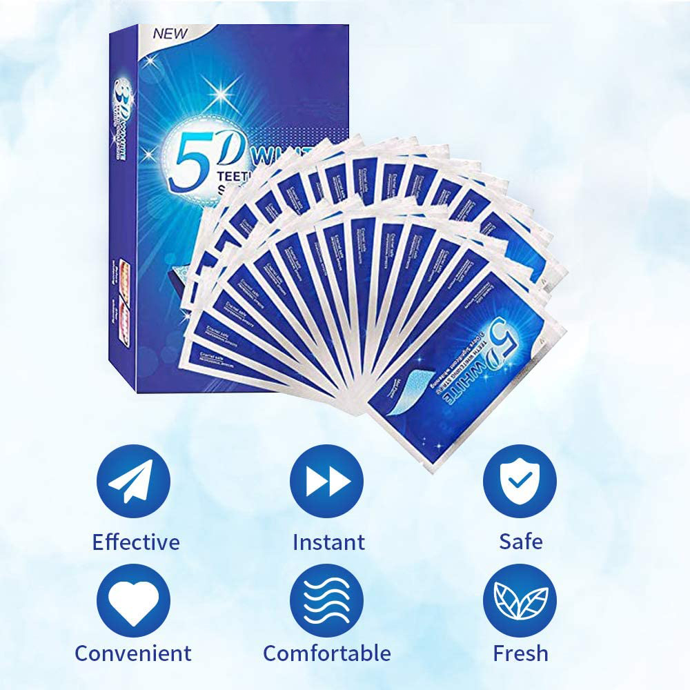 5D White Teeth Whitening Strip - Teeth Whitening Results 评论和价格